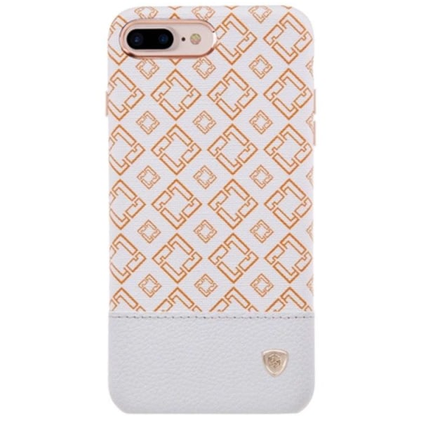iPhone 7 Plus - Eksklusivt stilfuldt cover med læderdetalje NILLKIN Ivory
