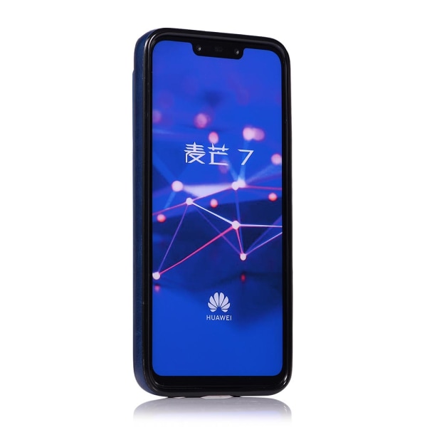 Elegant Smart Cover med kortrum - Huawei Mate 20 Lite Röd