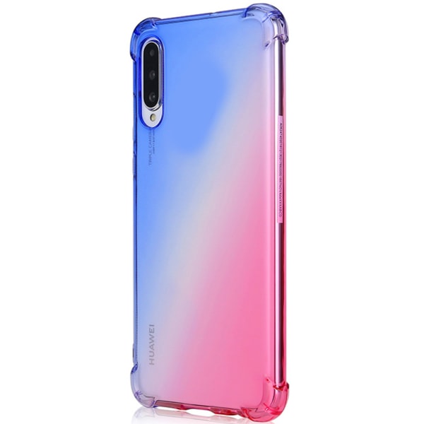 Huawei P30 - Kraftfuldt beskyttende silikonecover Blå/Rosa