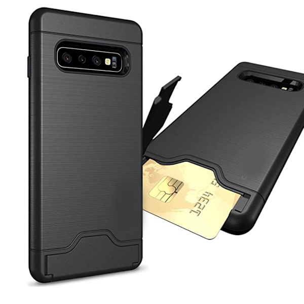 Praktiskt Skal med Kortfack JENSEN - Samsung Galaxy S10+ Grå
