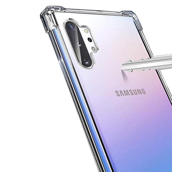 Samsung Galaxy Note10+ - Flovemen harkittu silikonikuori Transparent/Genomskinlig