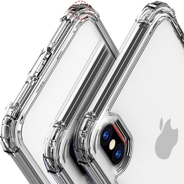 iPhone XS Max - Stødsikker FLOVEME silikonetui med kortrum Transparent/Genomskinlig