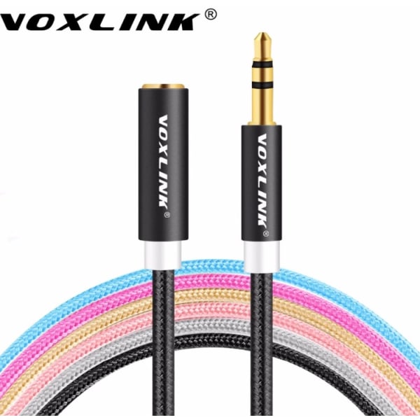 Voxlink AUX skjøtekabel (3 meter) 3,5 mm Rosa