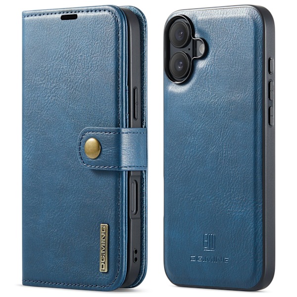 iPhone 16 - Magnetiskt 2-i-1Permium Plånboksfodral Svart
