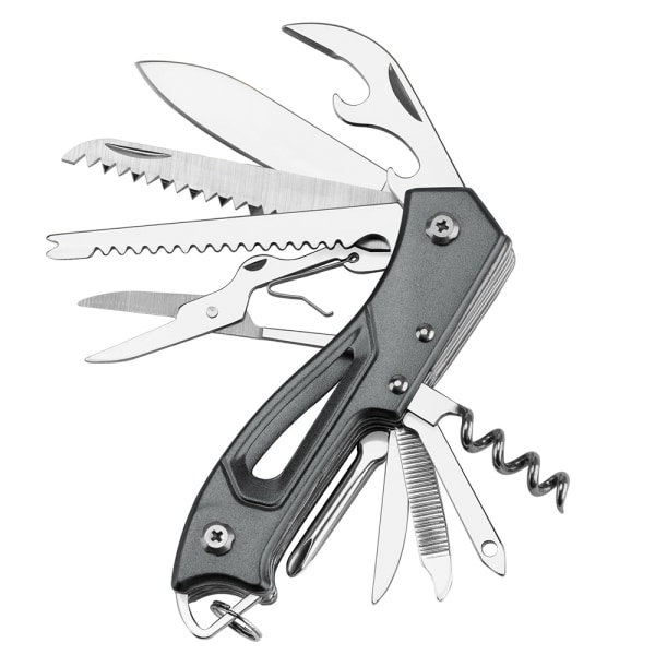 Praktisk Multifunktionell 14-1 Fickkniv Swiss Army Knife Svart