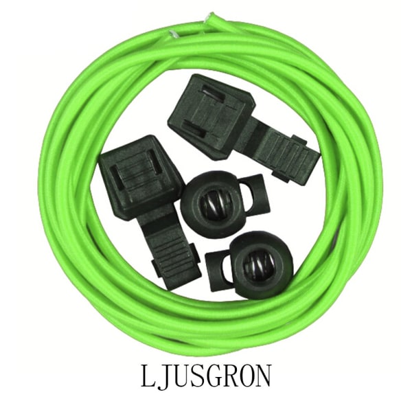 Praktiske elastiske snørebånd med snøre (flere farver) Ljusgrön