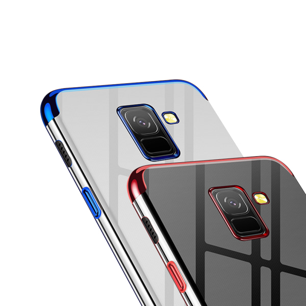 Tyylikäs silikonikuori Samsung Galaxy A6 Plus -puhelimelle (sähköpinnoitettu) Röd