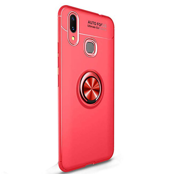 Robust Skal med Ringhållare - Samsung Galaxy A40 Svart/Röd