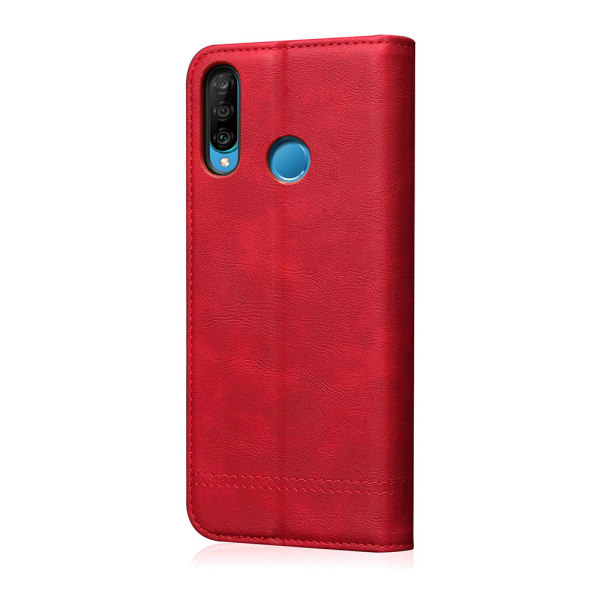 Exklusivt Smidigt Plånboksfodral - Huawei P30 Lite Röd
