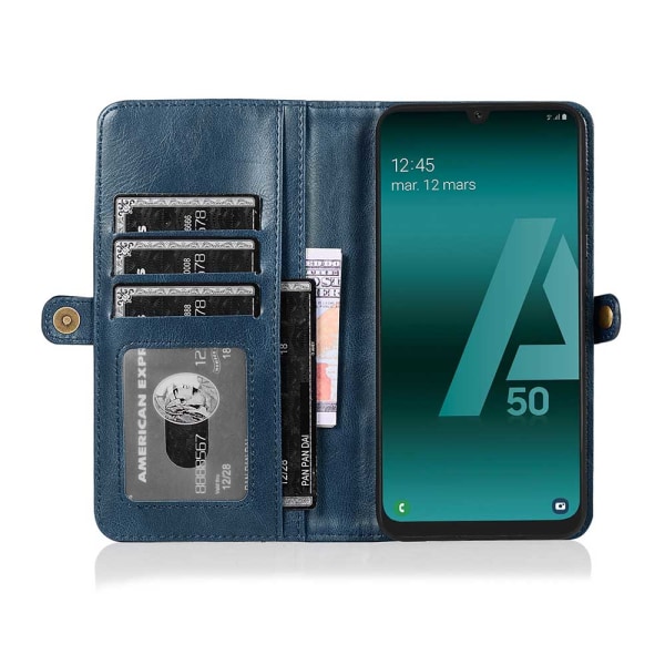Samsung Galaxy A50 - Elegant dobbel lommebokdeksel Mörkblå