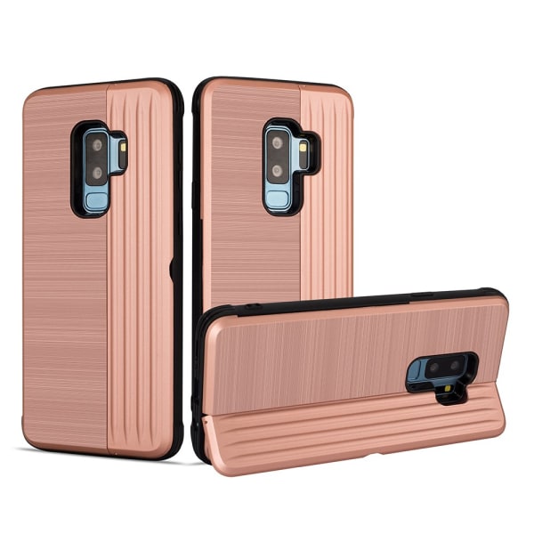 Samsung Galaxy S9+ - Stilrent Skal med Korthållare (LEMAN) Rosa