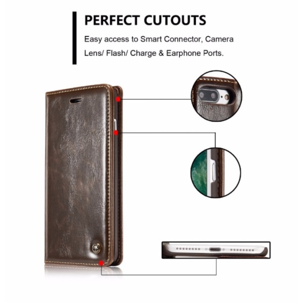 Elegant Smart Wallet Case i læder iPHONE 7 CASEME (MAX BESKYTTELSE) Vit