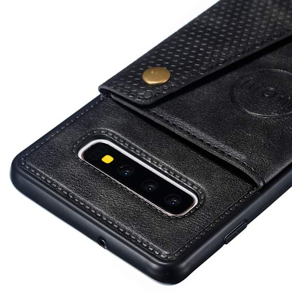 Praktisk cover med kortholder - Samsung Galaxy S10 Grå