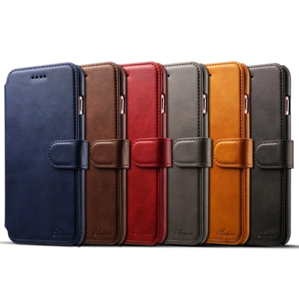 Lædertaske med pung i VINTAGE design - iPhone 6/6S Svart
