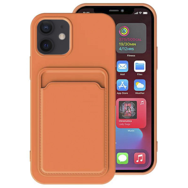 Praktisk cover med kortrum - iPhone 12 Mini Orange