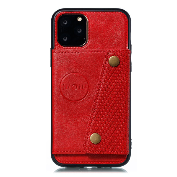 iPhone 11 Pro - Robust kraftfuldt cover med kortholder Röd