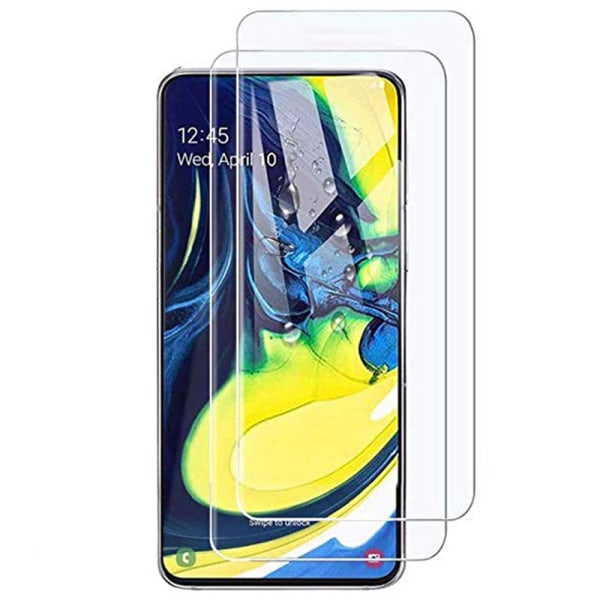 2-PACK Galaxy A80 skærmbeskytter Standard HD 0,3 mm Transparent/Genomskinlig