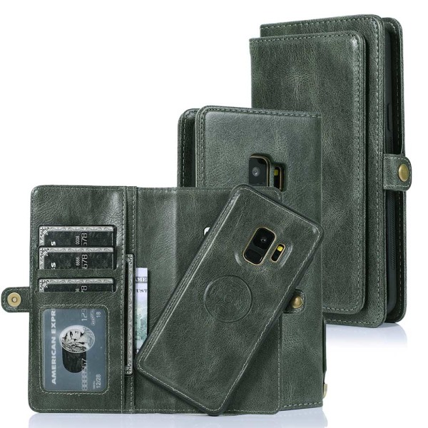 Smooth Double Wallet Case - Samsung Galaxy S9 Mörkgrön