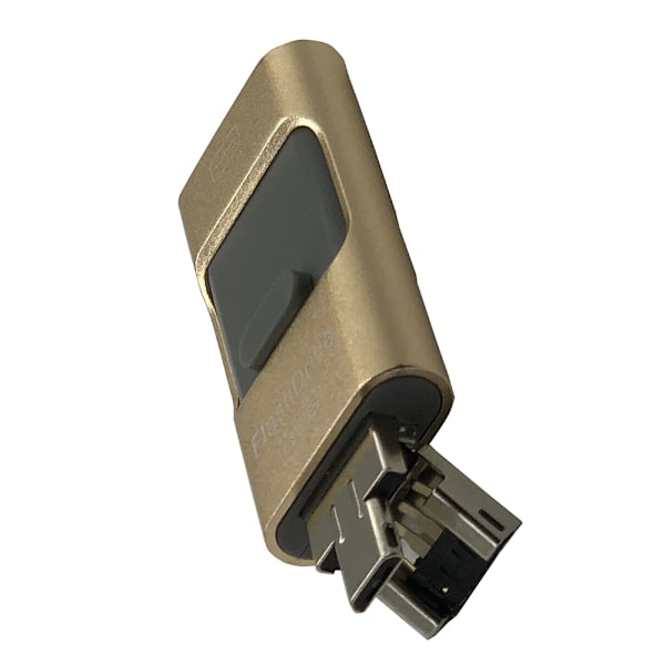 Lightning/Micro-USB-Minne - (Spara ner från din telefon) 256Gb Guld