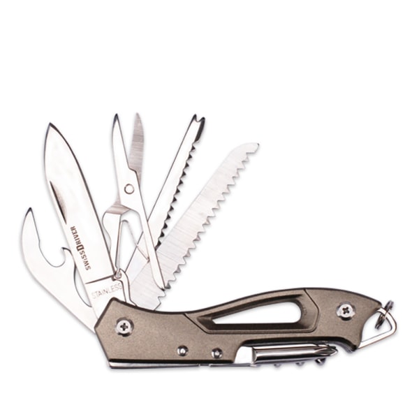 Praktisk Multifunktionell 14-1 Fickkniv Swiss Army Knife Svart