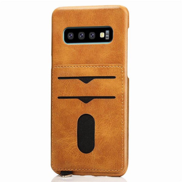 Samsung Galaxy S10 - Stilfuldt cover med kortholder (LEMAN) Rosaröd