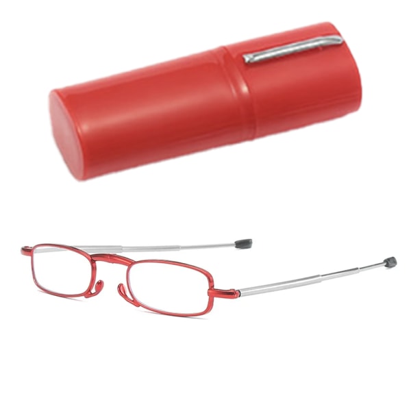 Hopfällbara Glasögon Unisex Anti-blåljusfiltrerand Läsglasögon Röd +2.0