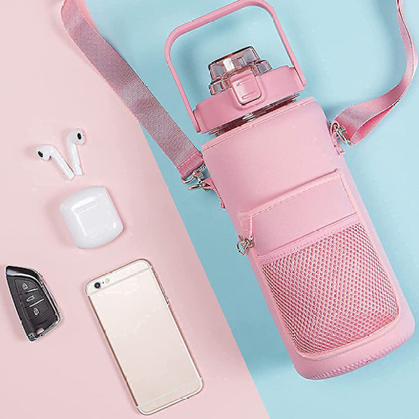 Hälsosam Hydration: Upptäck Vår 2L Vattenflaska med Isolerad Sleeve Rosa