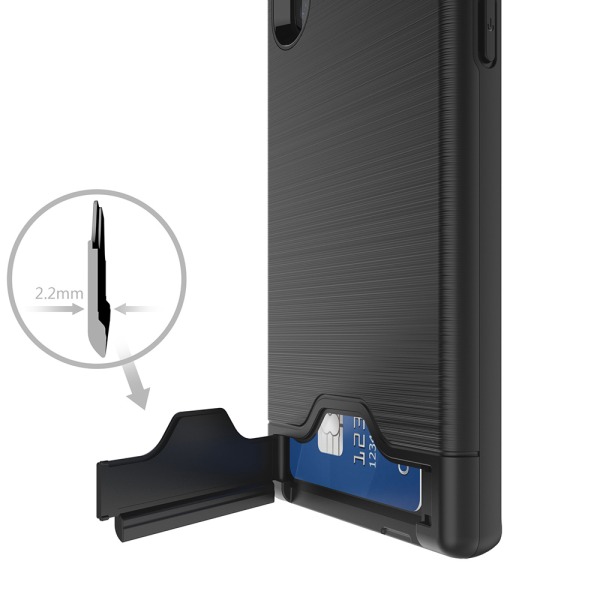 Samsung Galaxy Note10 - Effektfullt Skal med Kortfack Mörkblå