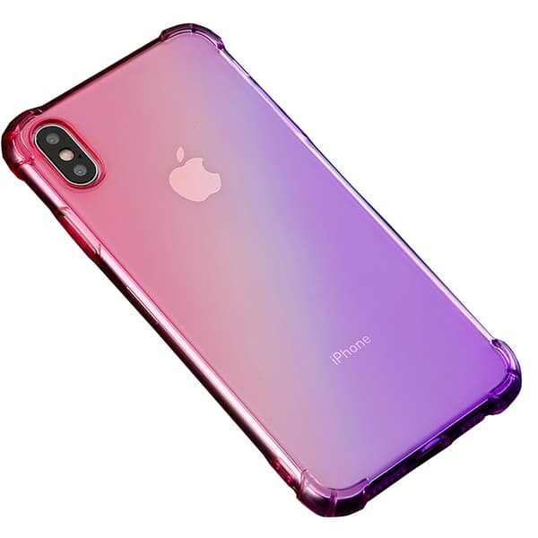 Støtdempende Silikonskal (FLOVEME) - iPhone XS MAX Blå/Rosa