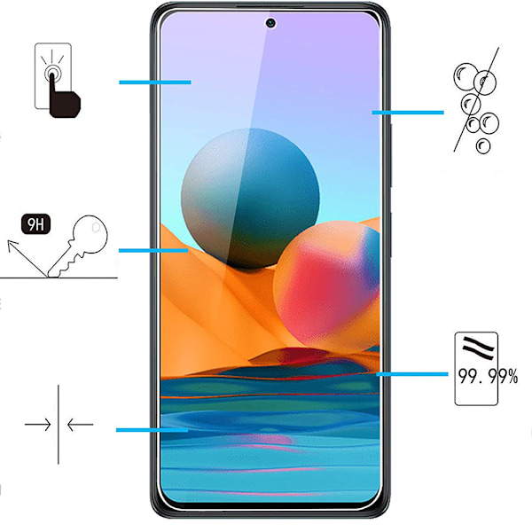 2-PACK Redmi Note 11 Näytönsuoja Kameransuojus 0,3mm Transparent