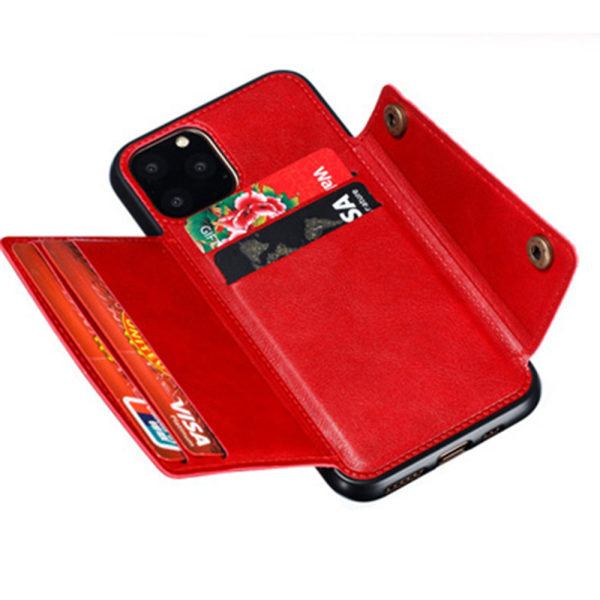 Sileä kansi korttilokerolla - iPhone 12 Pro Max Röd
