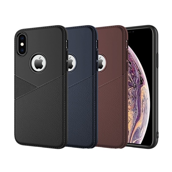 LEMAN - Smart Cover iPhone XS Maxille Marinblå