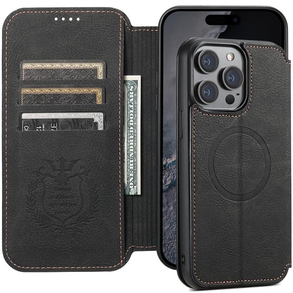 iPhone 14 Pro Max Leman Fodral - Exklusiv Design & Fullt Skydd Svart