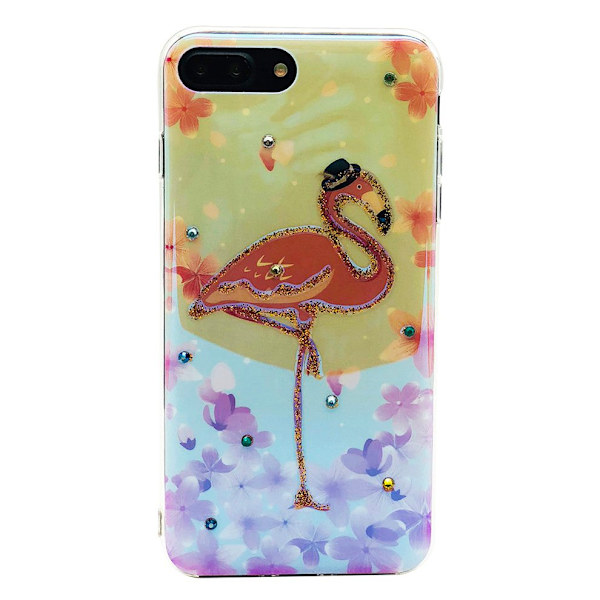 Skyddande Skal av Silikon till iPhone 7Plus (PINK FLAMINGO)