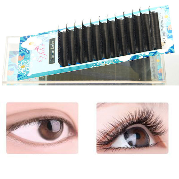 Eleganttiset Silkkisilmäripset (Yelix Premium) Svart D0.05 8mm