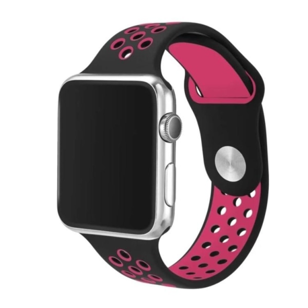 Apple Watch 40mm -  ROYBEN Exklusiva Silikonarmband Hög Kvalité Svart/Rosa M