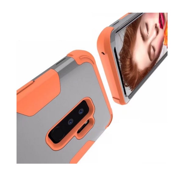 Samsung Galaxy S9+ - Stilfuldt og beskyttende cover (LEMAN) Grå/Orange