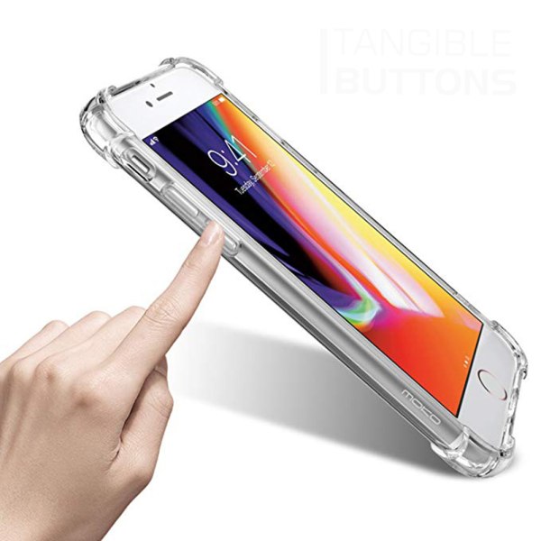 Iskuja vaimentava käytännöllinen kotelo - iPhone 8 Transparent/Genomskinlig