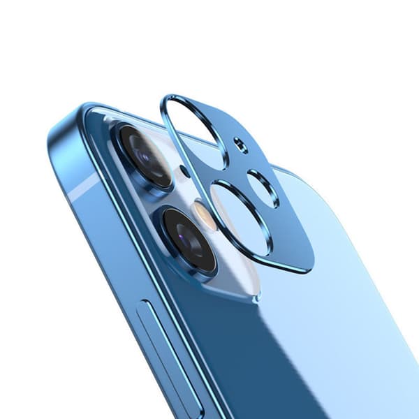 Aluminiumlegeringsram Kameralinsskydd iPhone 12 Mini Silver
