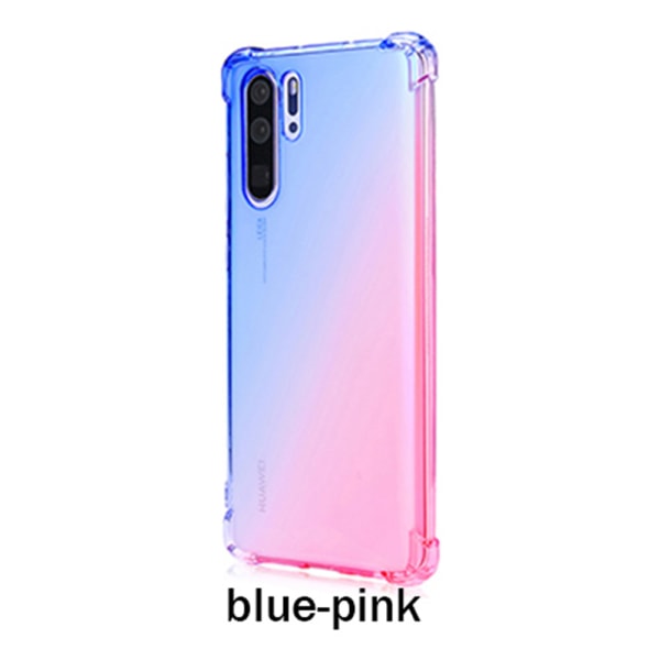 Huawei P30 Pro - Robust Effektfullt Floveme Silikonskal Blå/Rosa