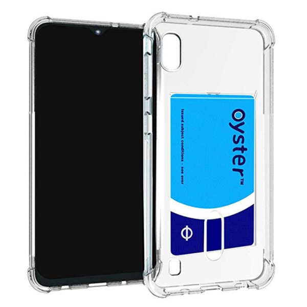 Samsung Galaxy A10 - Kraftfuldt cover med kortholder Transparent/Genomskinlig