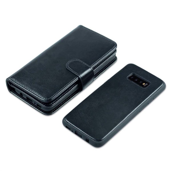 Samsung Galaxy S10 - Kraftig Smart Wallet-deksel Brun