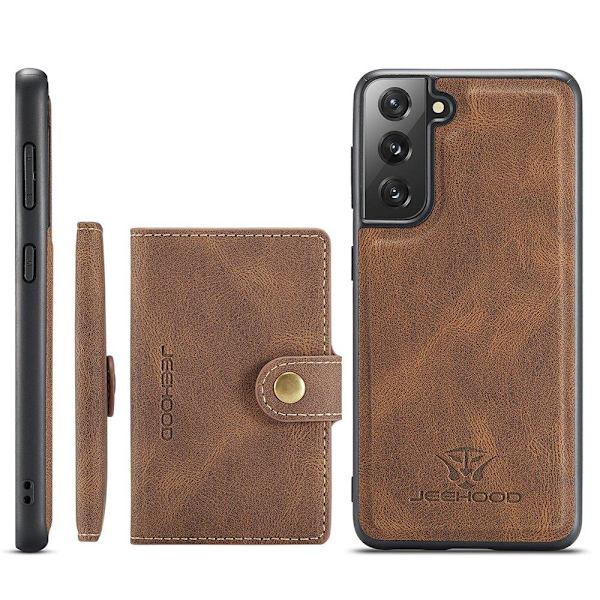 Effektivt etui med kortholder - Samsung Galaxy S21 Brun
