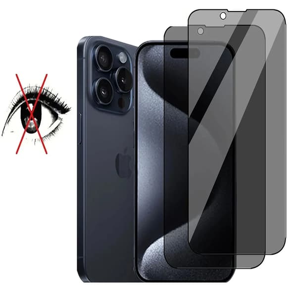 Skärmskydd 2.5D Svart Spy för iPhone 15