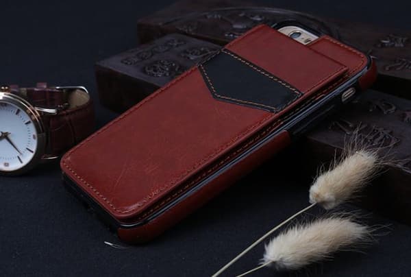 iPhone 6/6S Elegant Läderskal med plånbok/Kortfack Blå