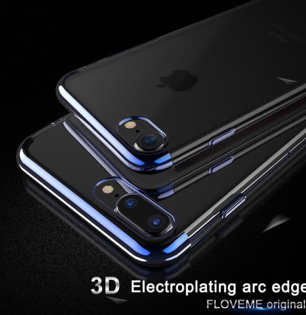 iPhone 7 PLUS - Stilrent Exklusivt Smart Silikonskal FLOVEME Silver