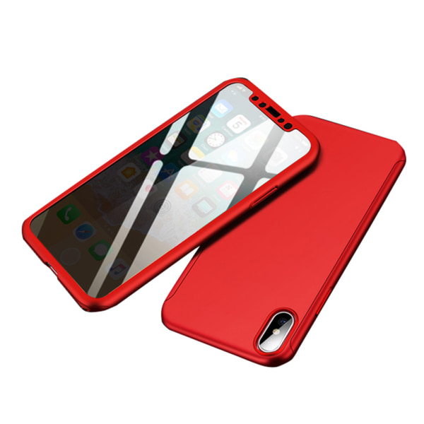 iPhone X/XS - Professionellt Stöttåligt Floveme Heltäckande Skal Röd