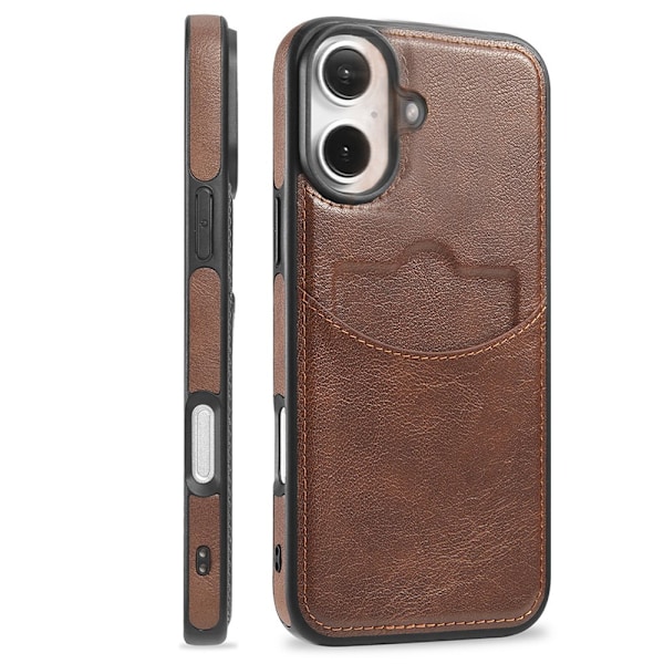 iPhone 16 - Slimmat & stilrent läderfodral från Leman Blå