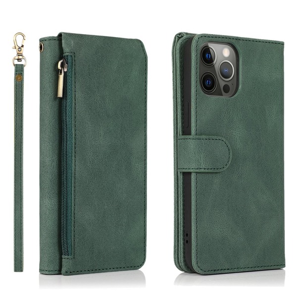 Godt laget lommebokdeksel fra Floveme - iPhone 12 Pro Max Mörkgrön