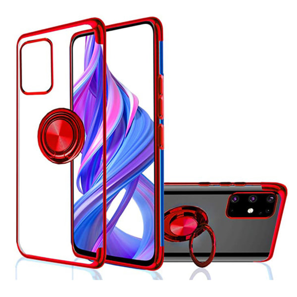 Samsung Galaxy A71 - Gjennomtenkt silikondeksel med ringholder Röd